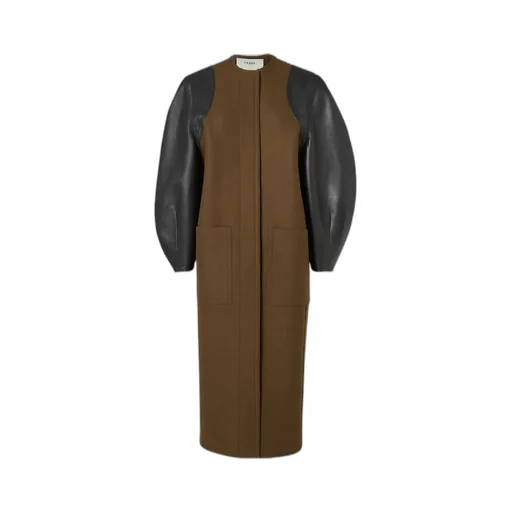 Single Breasted Belted Panelled Coat