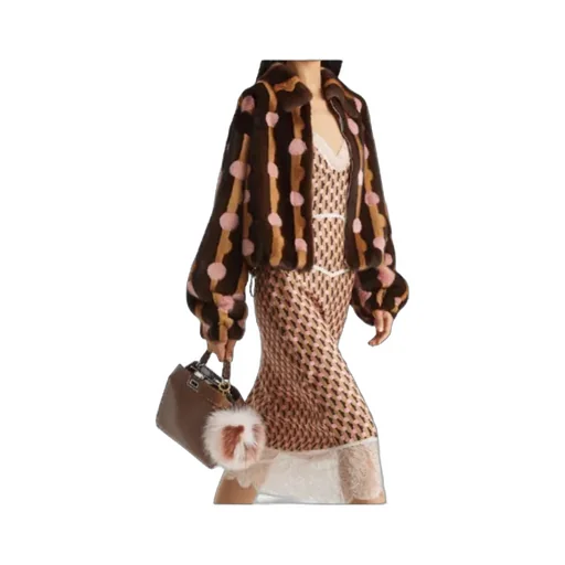 Dots Brown Mink Jacket