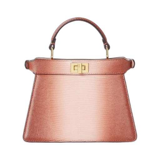 Gradient Pink Lizard Leather Bag