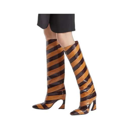 Arco Two-Toned Knee-High Boots