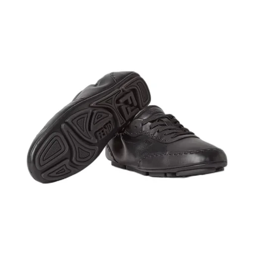 Black Leather Low-Tops