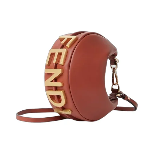 Fendigraphy Logo Plaque Mini Hobo Bag
