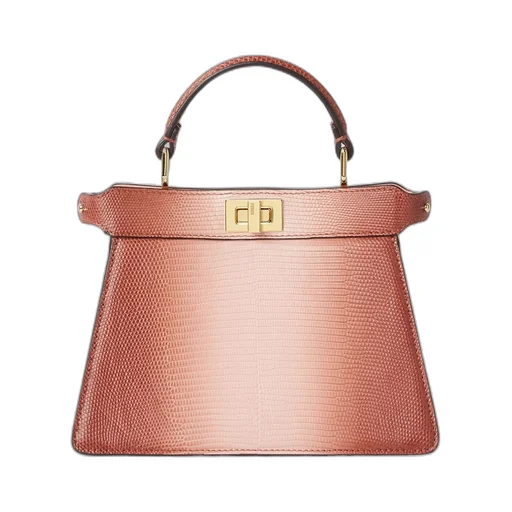 Gradient Pink Lizard Leather Bag
