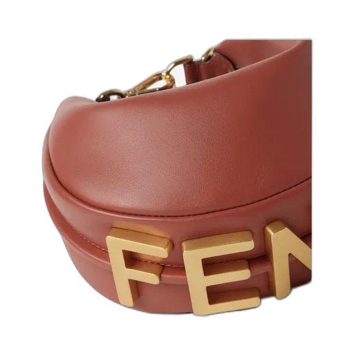 Fendigraphy Logo Plaque Mini Hobo Bag