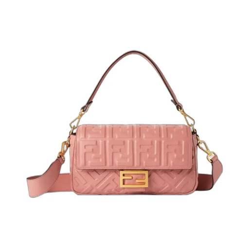 Baguette Ff Embossed Shoulder Bag