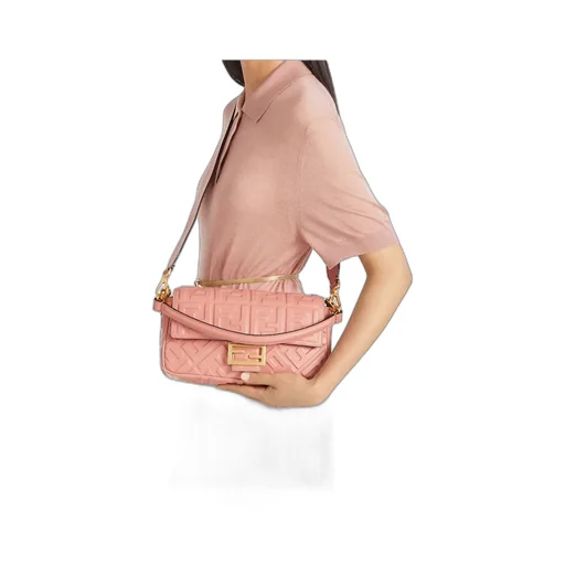 Baguette Ff Embossed Shoulder Bag