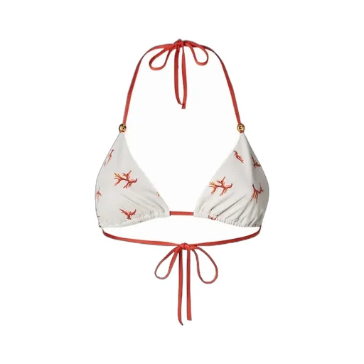 Lycra® Bikini Top With Coral Print