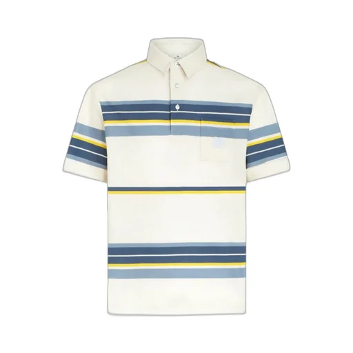 Pegaso-Embroidered Short-Sleeved Striped Polo Shirt