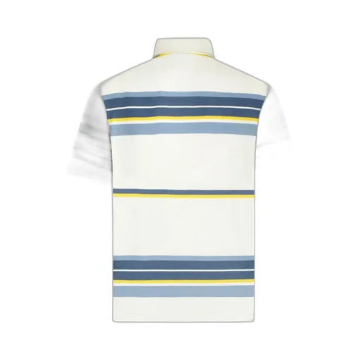 Pegaso-Embroidered Short-Sleeved Striped Polo Shirt