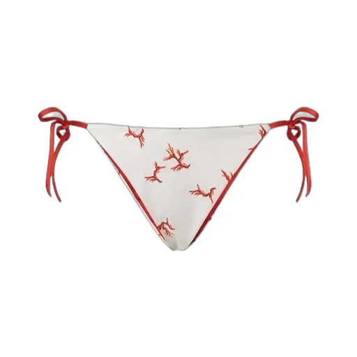 Coral Printed Side-Tied Bikini Bottoms