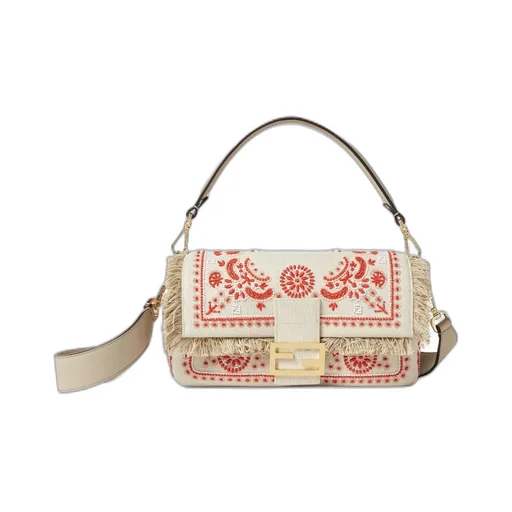 Baguette Coral Bandana Embroidered Shoulder Bag