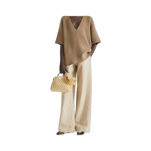 Ff Chambray Wide-Leg Pants