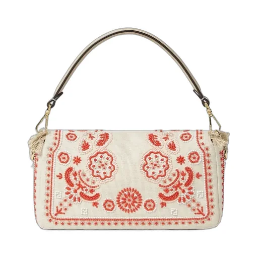 Baguette Coral Bandana Embroidered Shoulder Bag