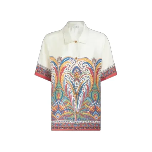 Paisley-Printed Short-Sleeved Shirt