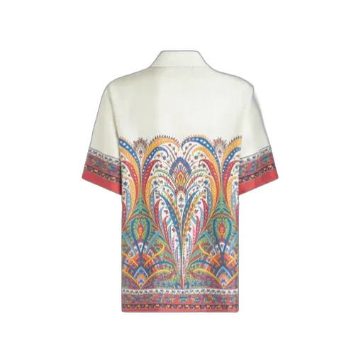 Paisley-Printed Short-Sleeved Shirt