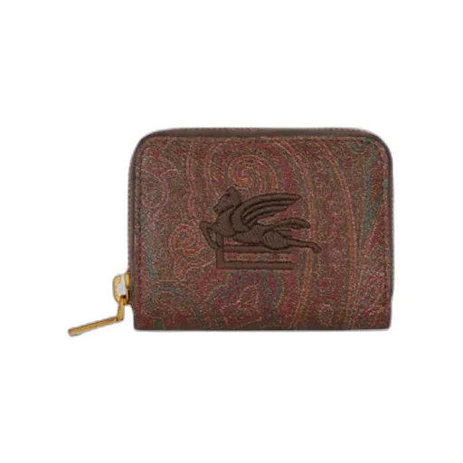 Paisley Printed Logo Embroidered Coin Holder