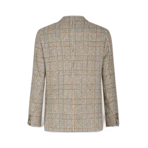 Check Linen- And Cotton-Blend Blazer