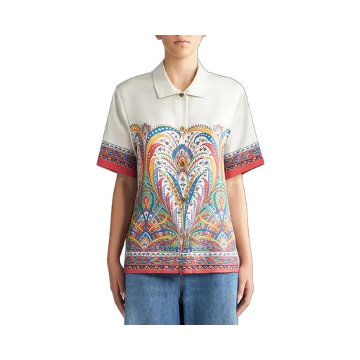 Paisley-Printed Short-Sleeved Shirt