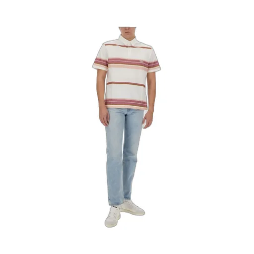 Pegaso-Embroidered Short-Sleeved Striped Polo Shirt