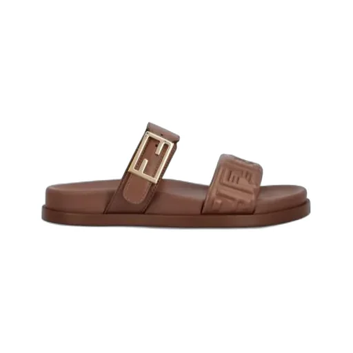 Feel Ff Embossed Double Band Sandals