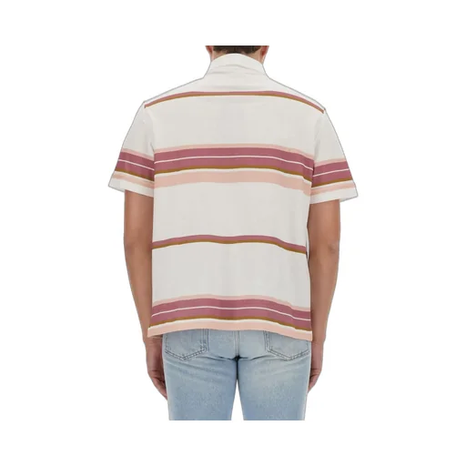Pegaso-Embroidered Short-Sleeved Striped Polo Shirt