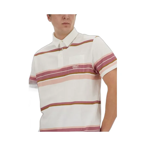 Pegaso-Embroidered Short-Sleeved Striped Polo Shirt