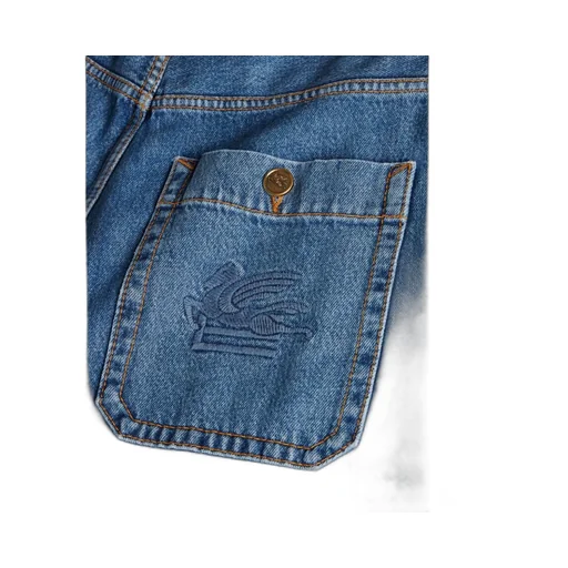 Pegaso-Embroidered High-Waist Wide-Leg Jeans