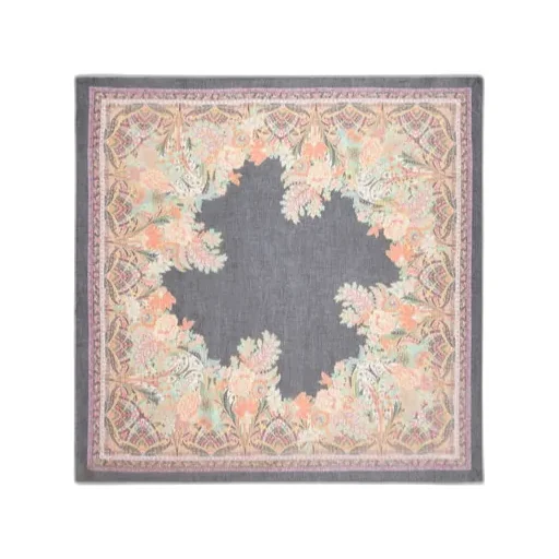 Floral Paisley Printed Fringe-Trim Scarf