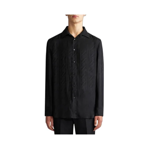 Patterned Jacquard Long-Sleeved Shirt
