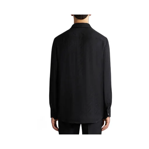 Patterned Jacquard Long-Sleeved Shirt