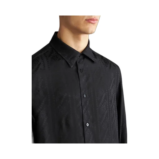 Patterned Jacquard Long-Sleeved Shirt