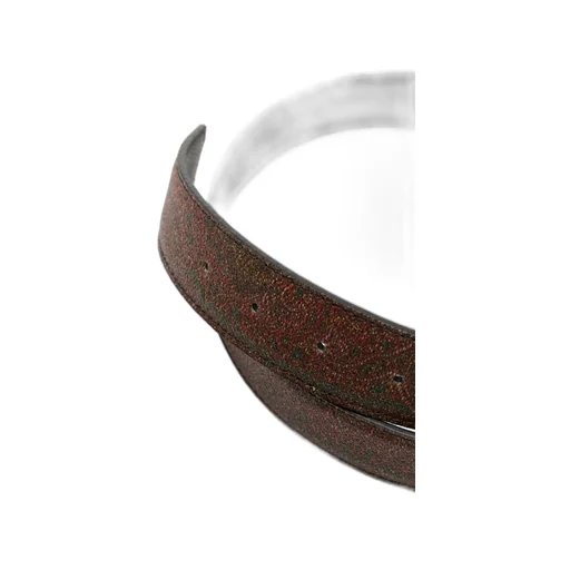 Logo Buckled Paisley Print Reversible Belt