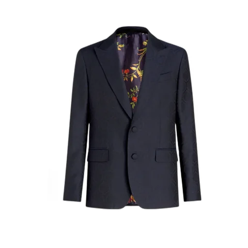 Patterned Single-Breasted Blazer