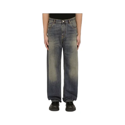 Logo-Embroidered Mid-Rise Wide-Leg Jeans