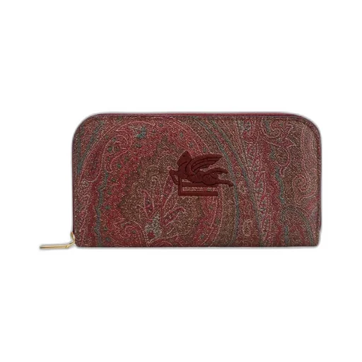 Pegaso Embroidered Paisley Jacquard Zipped Wallet