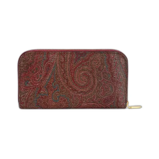 Pegaso Embroidered Paisley Jacquard Zipped Wallet