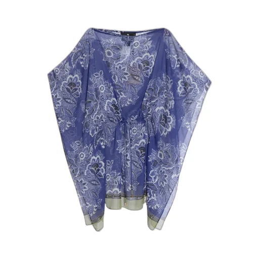 Floral Printed Semi-Sheer Kaftan Dress