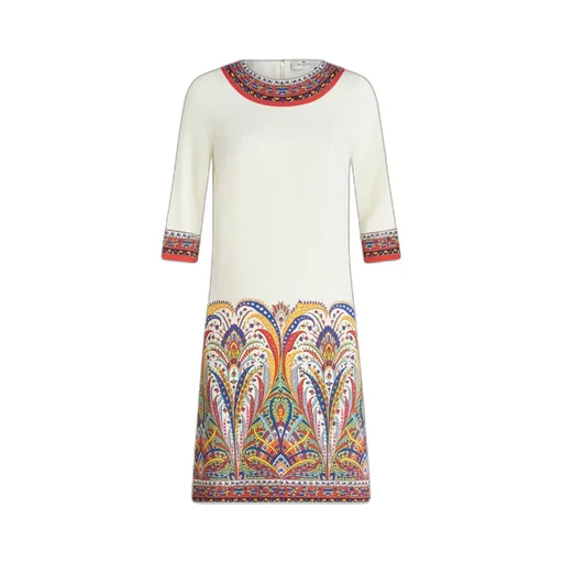 Paisley Printed Crewneck Dress