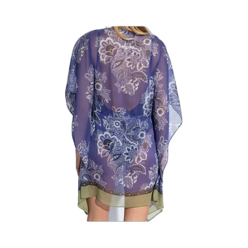 Floral Printed Semi-Sheer Kaftan Dress