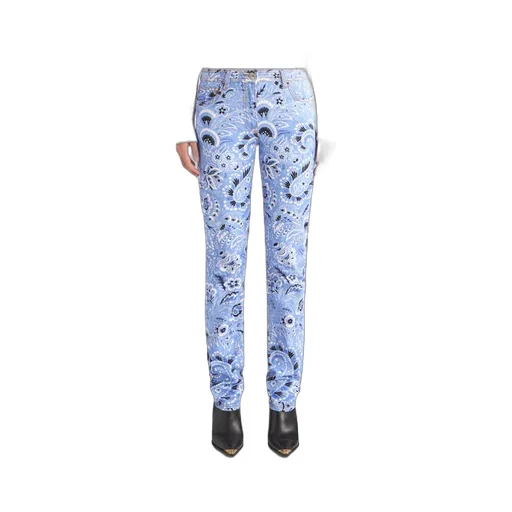 Bandana-Printed Mid-Rise Skinny Jeans