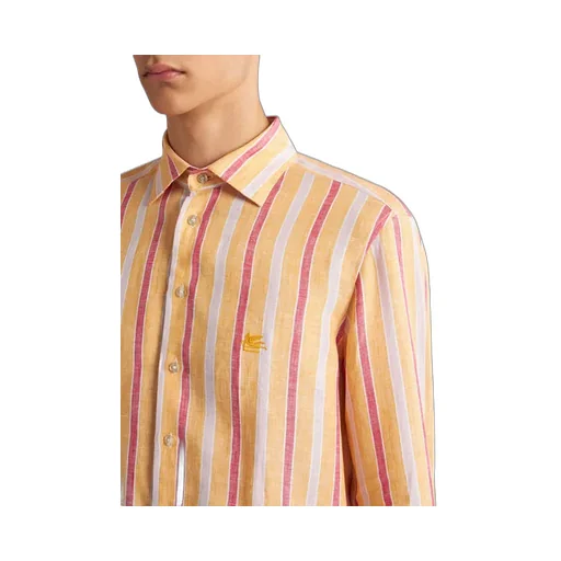 Logo Embroidered Striped Shirt