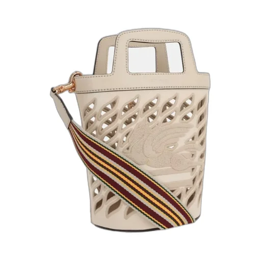 Logo Embroidered Cut-Out Detailed Bucket Bag