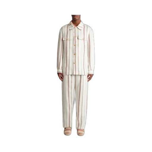 Striped Buttoned Overshirt