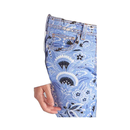 Bandana-Printed Mid-Rise Skinny Jeans