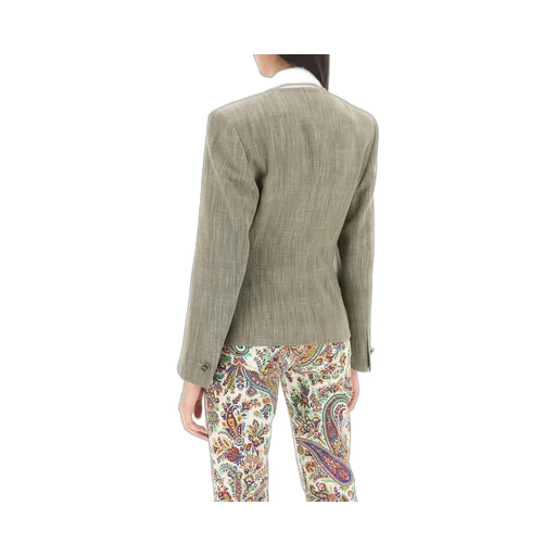 V-Neck Single-Breasted Jacket