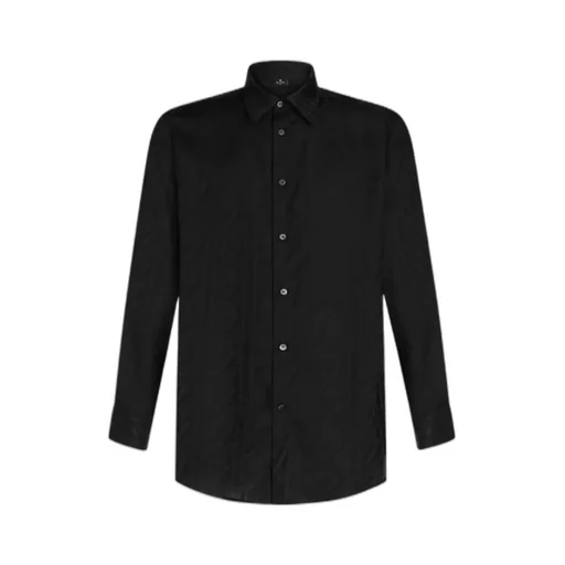 Patterned Jacquard Long-Sleeved Shirt