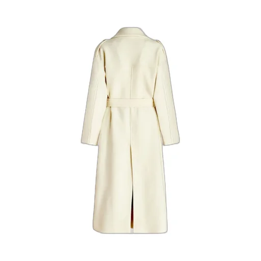 Double-Breasted Belted Long-Sleeved Coat