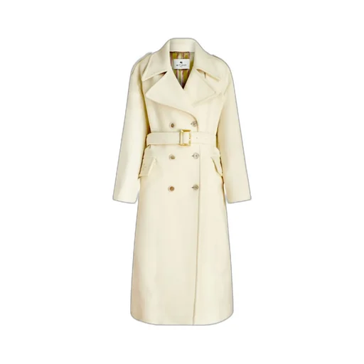 Double-Breasted Belted Long-Sleeved Coat
