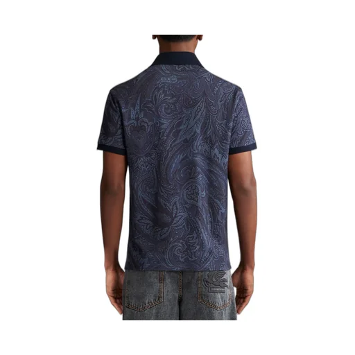 Paisley-Printed Short-Sleeved Polo Shirt
