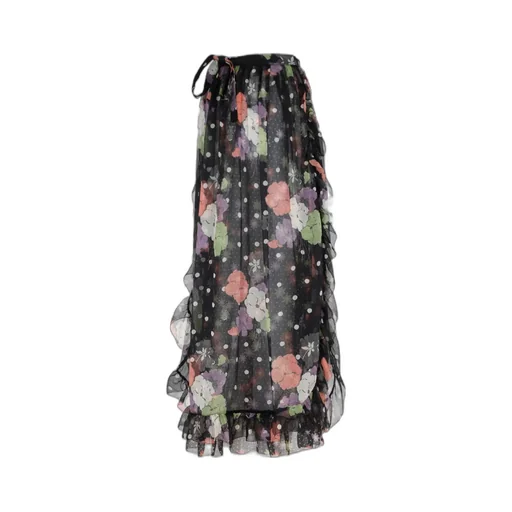 Floral Printed Flared Midi Skirt